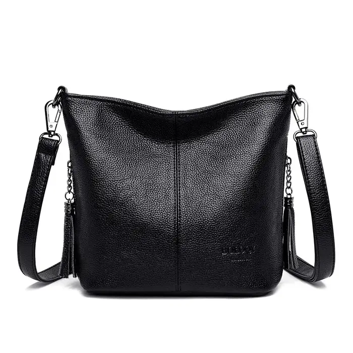 Sac à main en cuir avec pompon pour femme, sacs à bandoulière, sac à main de créateur de luxe, sacs