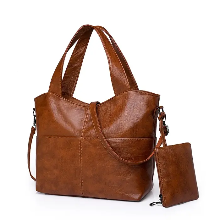 Sac fourre-tout en cuir souple grande capacité, nouvelle mode, sac à main pour femme, sac à bandouli