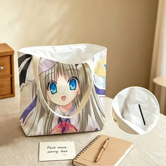 Sac fourre-tout à bandoulière en coton et polyester grande capacité Game K-Kud Waffler