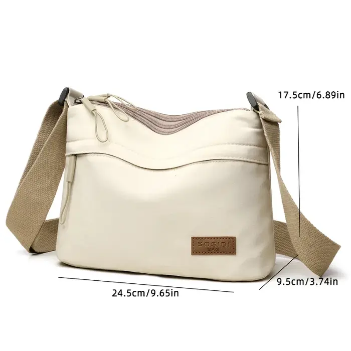 Sac à bandoulière à grande capacité avec 3 poches principales pour femmes