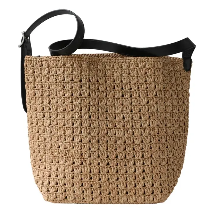 Sac à bandoulière en raphia tressé bohème pour femme