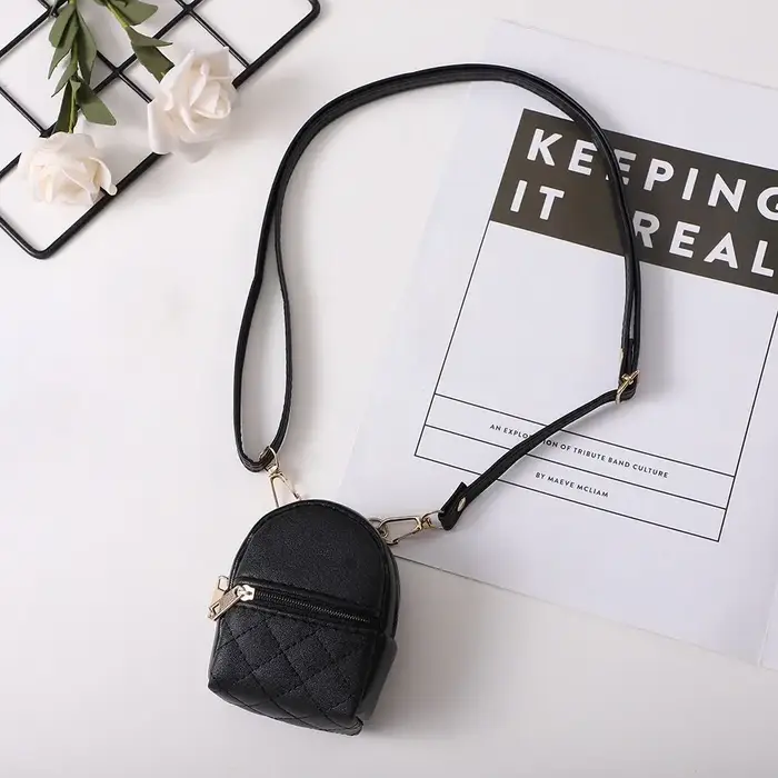Nouveau Mini porte-monnaie en cuir PU couleur unie sac à bandoulière Portable léger sac de maquillage casque