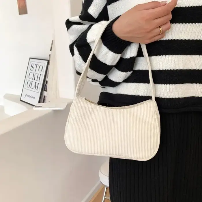 Sac sous les bras demi-lune rétro pour femme
