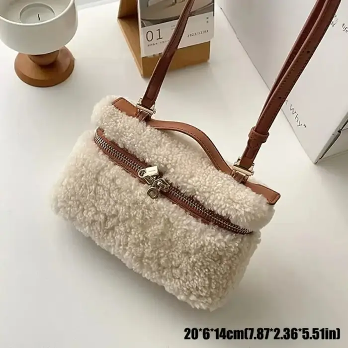 Sac à main en velours de fourrure d'agneau pour femmes