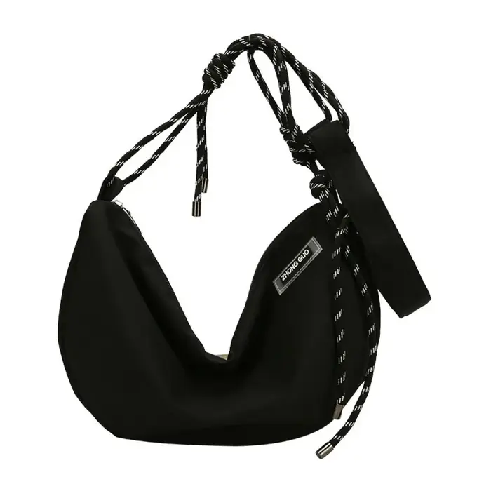 Sac à bandoulière en Nylon en forme de demi-lune, sac à bandoulière étanche avec fermeture éclair po