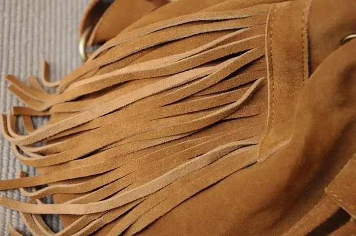 Petit sac à dos en cuir suédé véritable pour femme