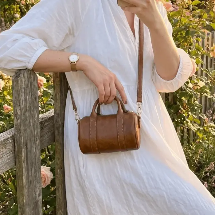 Sac Mini Niche Marron en PU Style Rétro Vintage