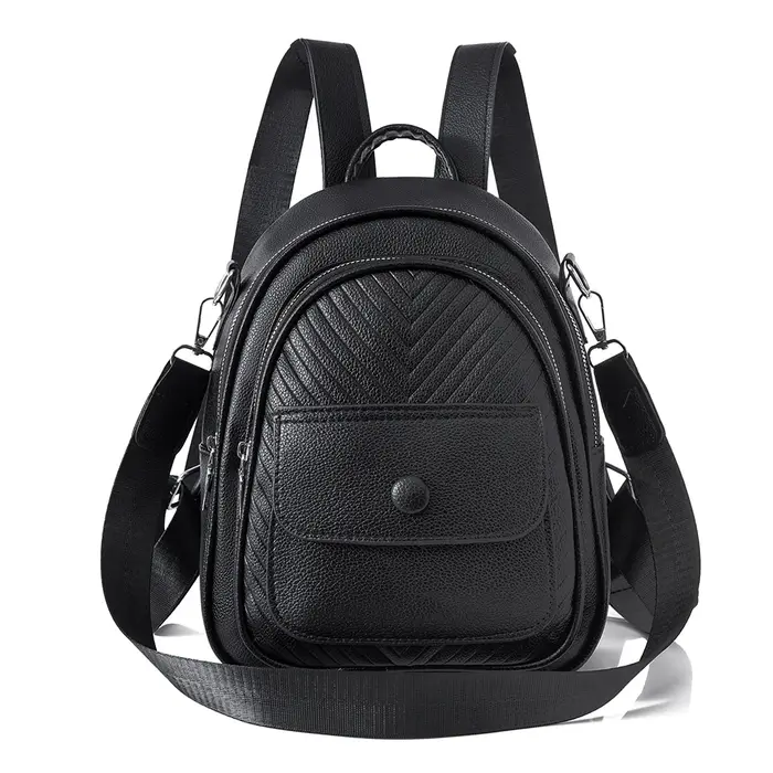 Mini sac à dos tendance en Pu pour femmes, sac à dos de voyage de banlieue multi-poches, Style décon