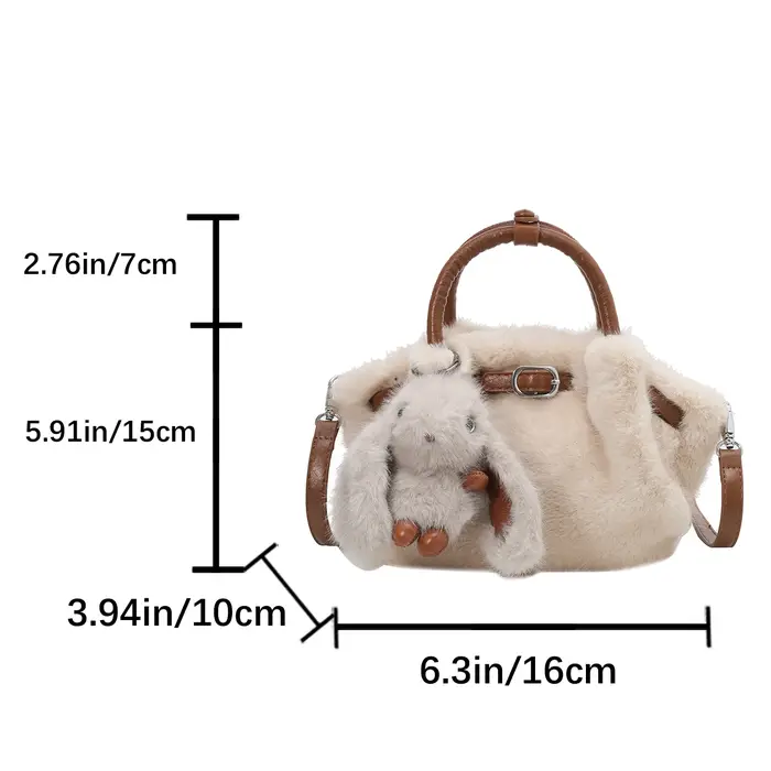 Sac à bandoulière en fausse fourrure moelleuse