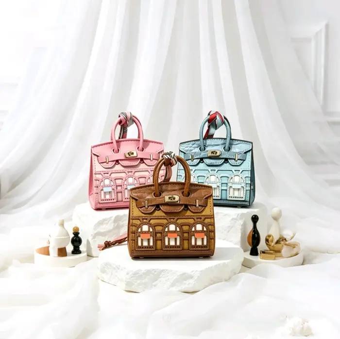 Mini porte-clés en cuir de luxe