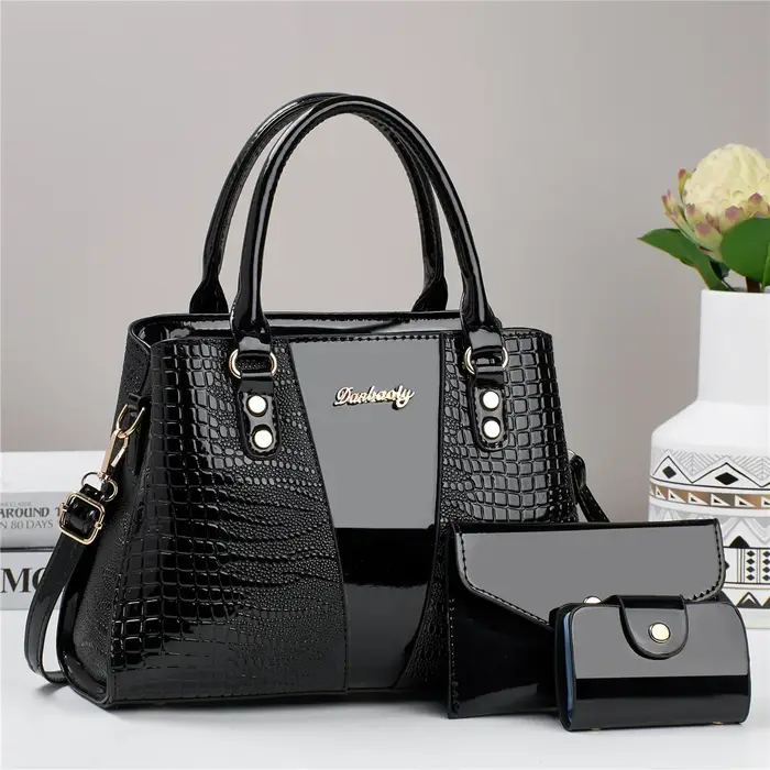 Nouveau sac à bandoulière grande capacité motif crocodile