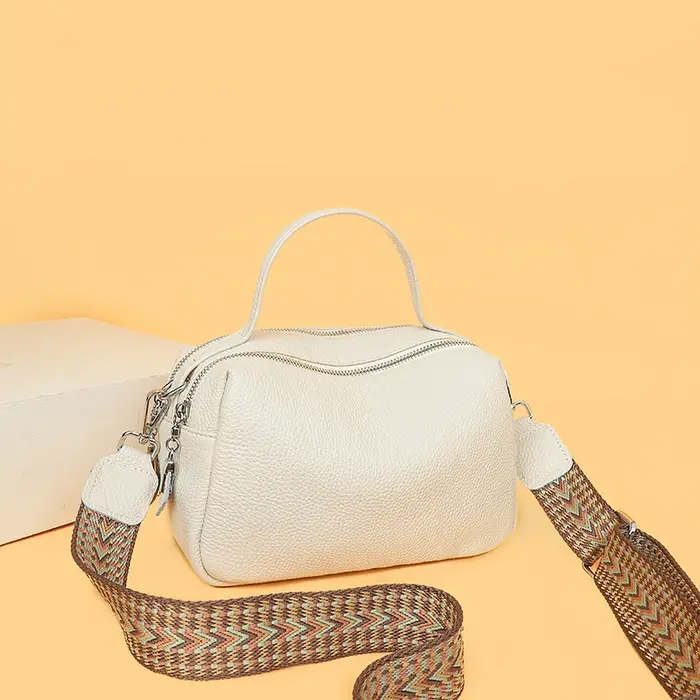 Sac à main en cuir véritable souple pour femme
