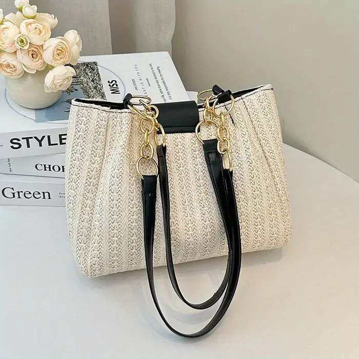 Nouveau Mori mode femmes sac à main rétro tissé sac fourre-tout simple grande capacité épaule sac