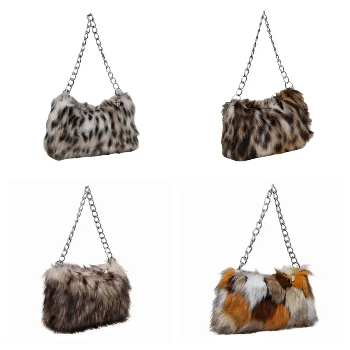 Sac à main de luxe en peluche pour femmes