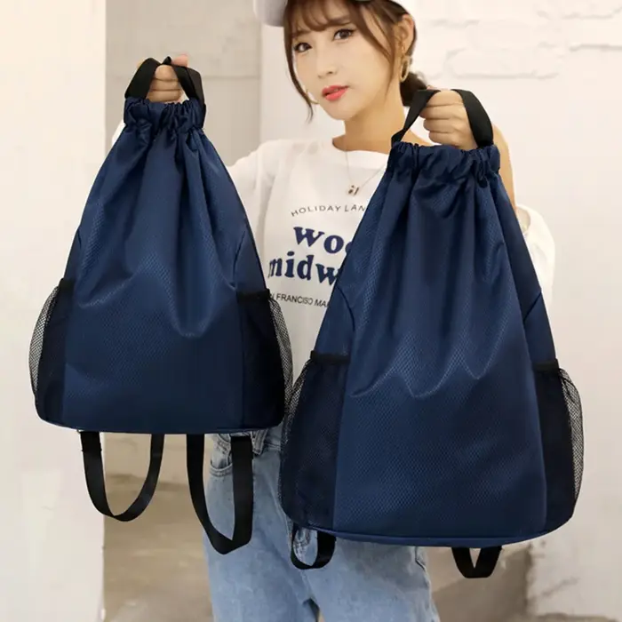 Sacs à dos femmes hommes grande capacité Bundle poche sac à cordon pour unisexe sport sac à dos décontracté couleur unie