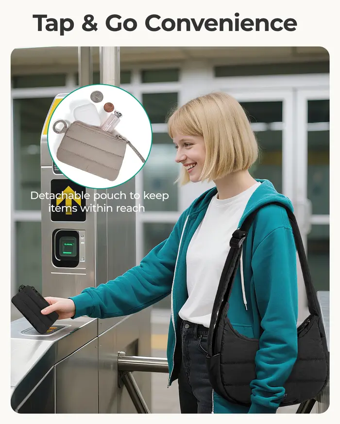 BAGSMART Sac à bandoulière pour femme Petit sac à main bouffant Sac