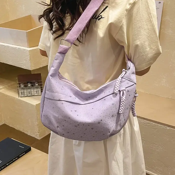 Sac à bandoulière tendance à imprimé étoiles pour femme