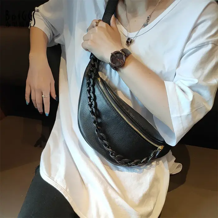 Sac à bandoulière en cuir véritable pour femme