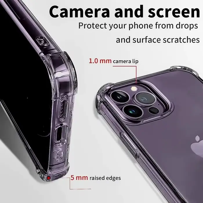Étui transparent en Silicone antichoc Air-Bag pour iPhone 17 16 15 Plus 11 12 13 14 Pro Max Mini X Xs XR 7 8