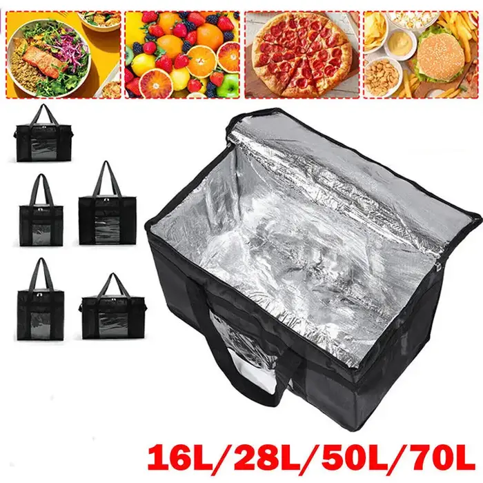 Sac isotherme thermique isolé 16-70L - Fourre-tout portable de grande capacité avec fermeture à glissière pour les pique-niques