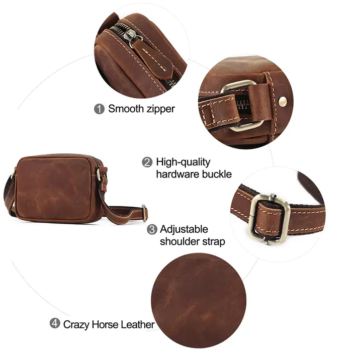JOYIR en cuir véritable Mini sac de messager voyage sac à bandoulière pour femmes hommes téléphone portable sac à main