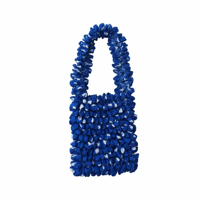 Sac bandoulière à bulles grande capacité en polyester souple noir à pois, sac de shopping réutilisab