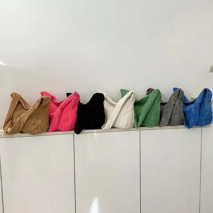 Sac à Main en Velours Côtelé pour Femme