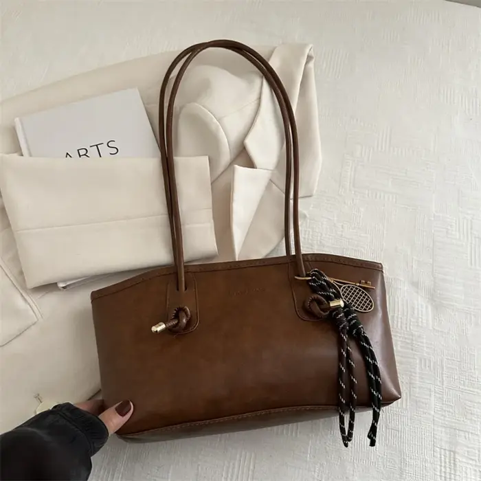 Y2K mode nouveau sac à bandoulière de travail de grande capacité couleur unie Simple dame sacs à main en cuir PU sac fourre-tout femmes femme