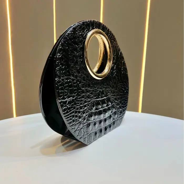 Sac à main rond motif Crocodile pour femmes