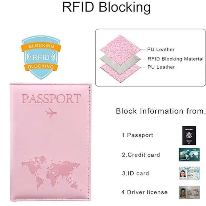 Couverture de passeport en cuir PU pour hommes et femmes