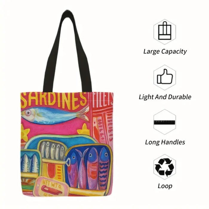 Sac durable au design boîte de conserve de sardines