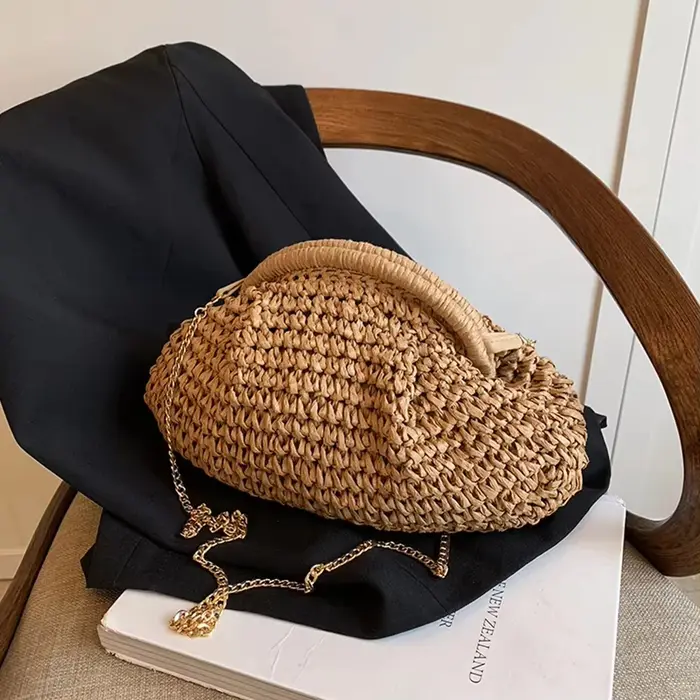 Sac tissé en paille pour femmes