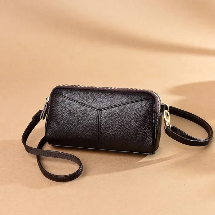 Petit Sac à bandoulière Main 100% cuir véritable pour femmes