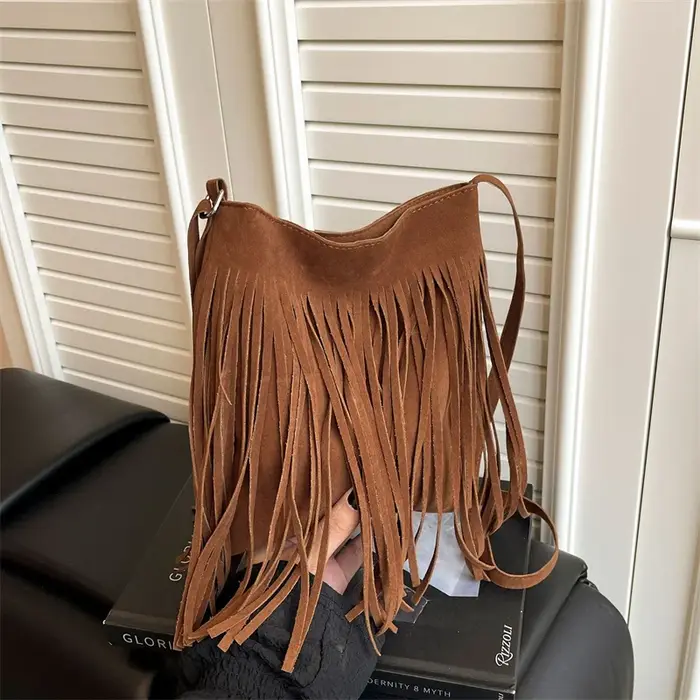 Nouveau sac bandoulière style bohème à franges
