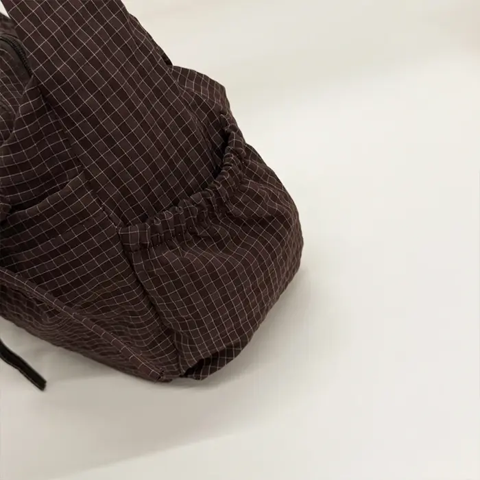 Sac à bandoulière simple à grille rétro de Style coréen