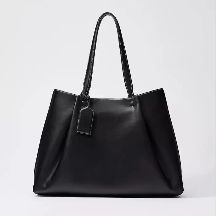 Sac fourre-tout à clip, sac à main de luxe pour femme, design élégant, couleur unie, sac à bandouliè
