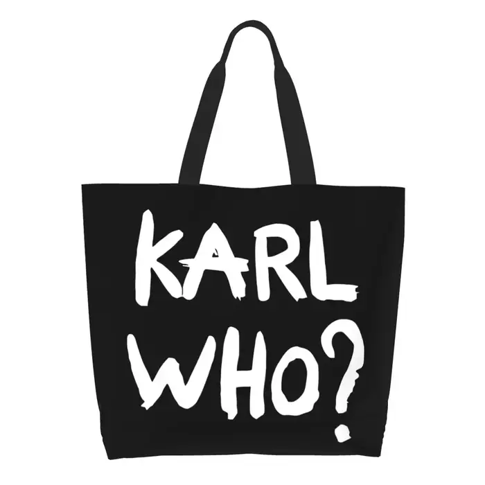 Sacs fourre-tout de Shopping personnalisés avec Slogan Kawaii Karl Who, sac à bandoulière réutilisab
