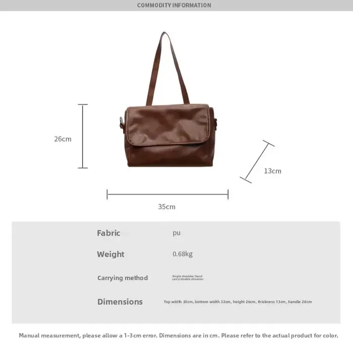 Nouveau Sac Fourre-tout Femme 2026 – Design Rétro Tendance Printemps-Été – Sac à Main Bandoulière Populaire Couleur Unie Douceur Moyenne