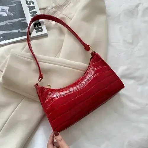 Sac à main en cuir verni pour femmes, polyvalent, mode, épaule décontractée, sacs de transport, marq