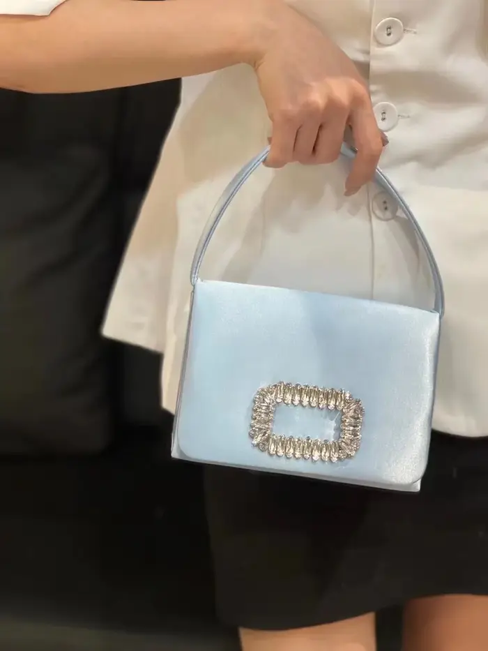 Sac carré en Satin de luxe de styliste, sac de soirée en strass brillant et diamant pour femmes, poc