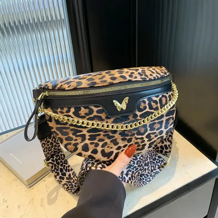 Sac banane imprimé léopard pour femme