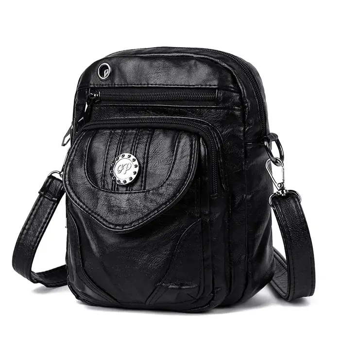 Petit sac à bandoulière en cuir Pu souple pour femmes, sac à bandoulière Vintage multifonctionnel, g