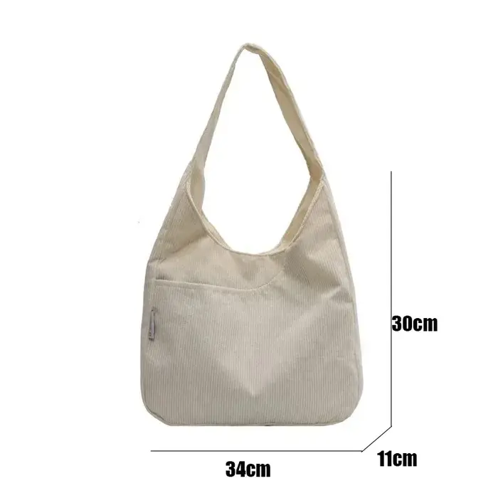 Toile épaule femmes sac fourre-tout velours côtelé Simple décontracté grande capacité sacs à main de créateur