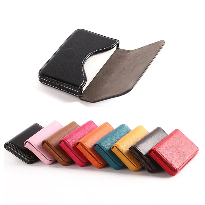 Porte-cartes de visite en cuir PU pour hommes et femmes
