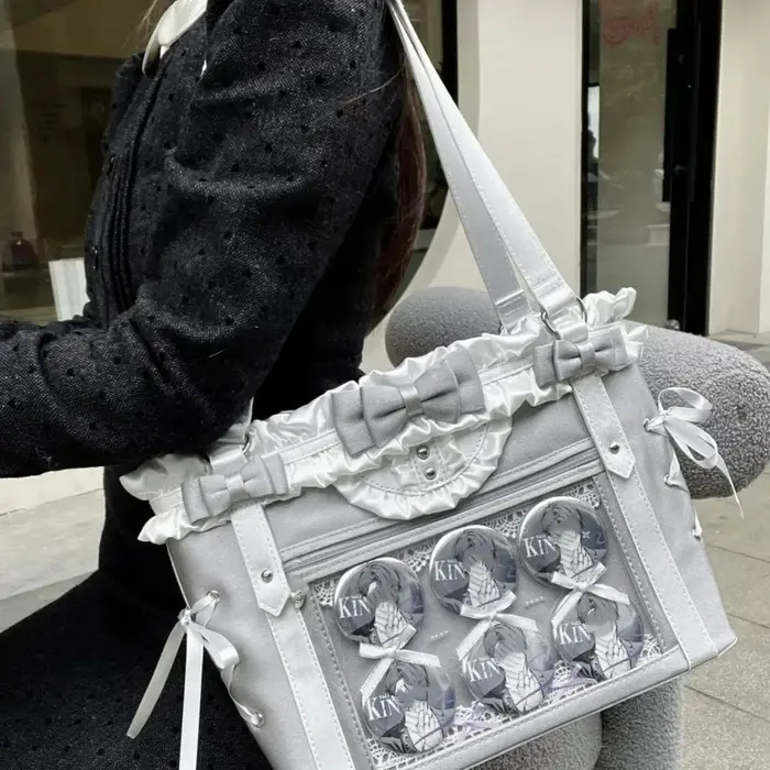Nouveau Design de mode pour les filles Y2K Ulzzang Ita sac doux Style Preppy sac à bandoulière pour les femmes grande capacité ruban arc sac fourre-tout