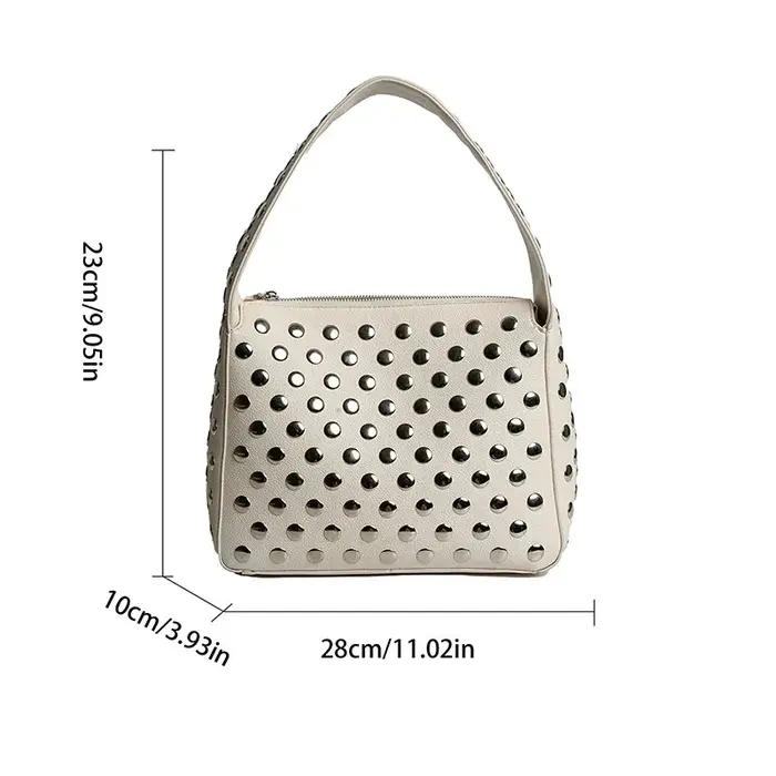 Sac à bandoulière de luxe à rivets