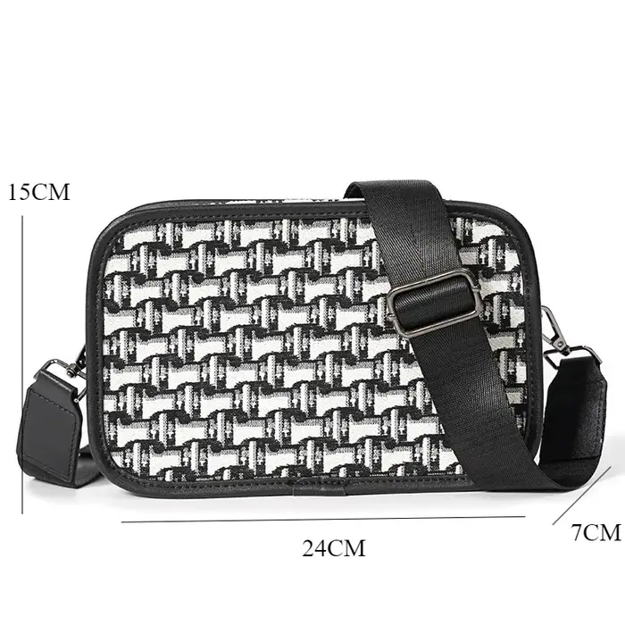 Sac à bandoulière en toile Jacquard pour hommes, sac à bandoulière de marque de styliste, petit sac 