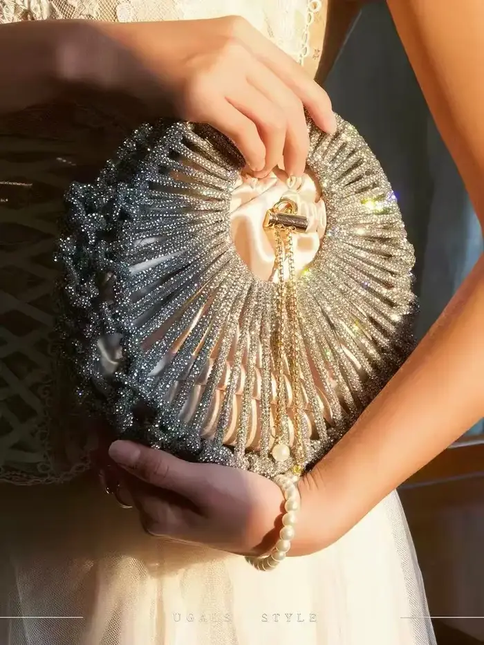 Sac circulaire tissé à la main en corde brillante