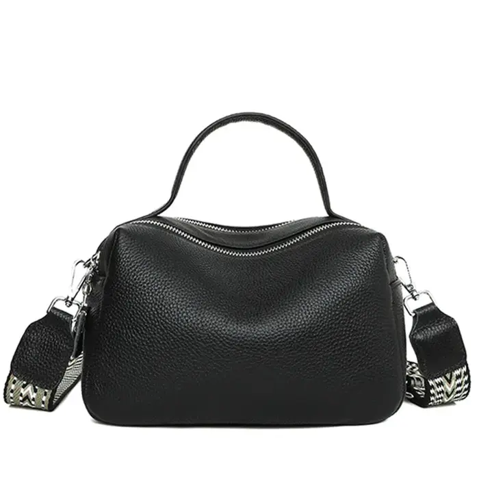 Sac à main en cuir véritable souple pour femme