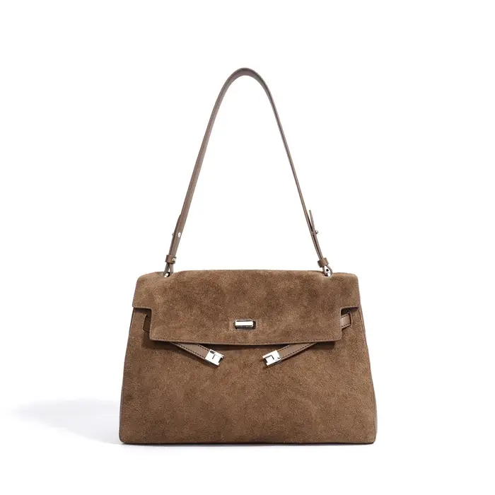 Sac à main en cuir véritable suédé pour femme, grand sac fourre-tout de luxe à poignée supérieure, s